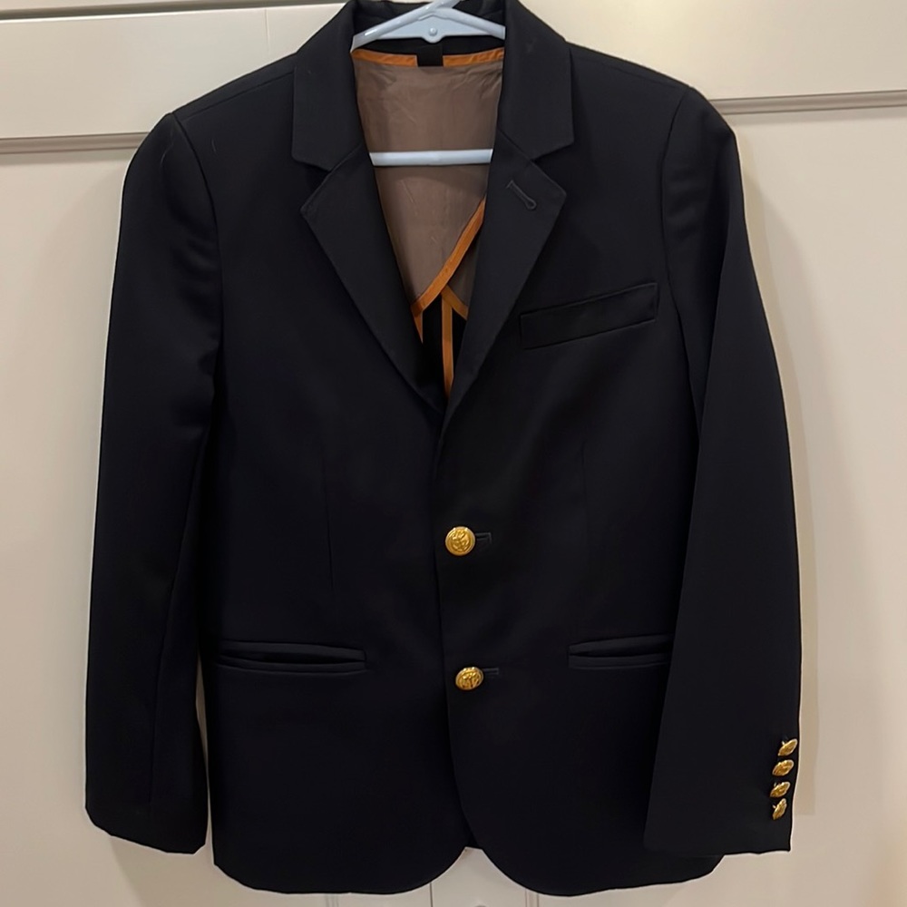 Crewcuts navy blue Ludlow boys blazer with gold buttons. size 8